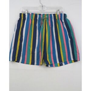 Boardies Apparel Mens XL Swim Trunks Multi Color Vertical Stripe Mesh Lined